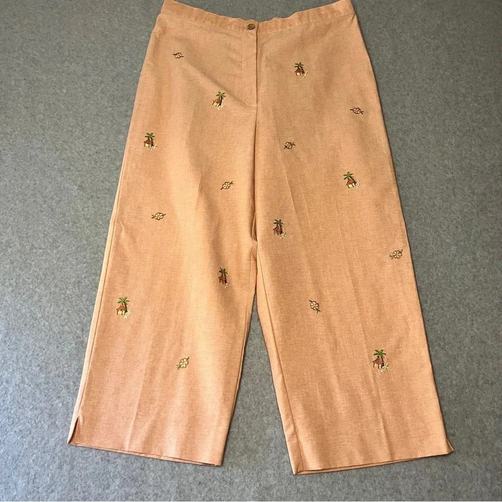 Alfred Dunner Cropped Pants IPanema Apricot Capri‎ Pants New size 12